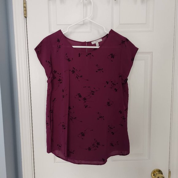 Magenta Floral Blouse NWOT - Picture 2 of 6